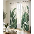 thumbnail image 5 of Palm Leaves Tropical Sheer Curtains 63 Inch Length 2 Panels Set for Living Room/Bedroom, Green Botanical Summer Linen Kitchen Curtains Grommet Semi-Sheer Curtains Drapes Window Treatments 42"x63"x2, 5 of 7