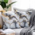 thumbnail image 2 of Waterproof Throw Pillow Covers Set of 2, 16x16 Inch Marble Yellow White Decorative Pillowcases Outdoor Pillow Slip Cushion Covers Set for Couch Tent Modern Abstract Art Ink Painting, 2 of 7