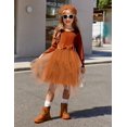 thumbnail image 2 of Arshiner Toddler Girls Dresses Sparkly Tulle Dress Fall winter Velvet Dresses for Toddler, Irregular Tulle and Cute Bowknot Design, Great for Halloween Christmas Holiday Party, 2 of 5