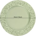 thumbnail image 5 of 50 Pcs Antique Charger Plates Bulk Round Plastic Dinner Plate Embossed Rim Server Plate Decorative Chargers Floral Plates for Dinner Parties Wedding,13 Inch (green-50pcs), 5 of 18