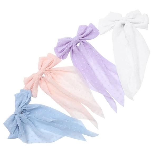 UPGRATOR 4Pcs Pink Hair Bows Clips for Women with Large Bow Ribbon Design Firm Grip