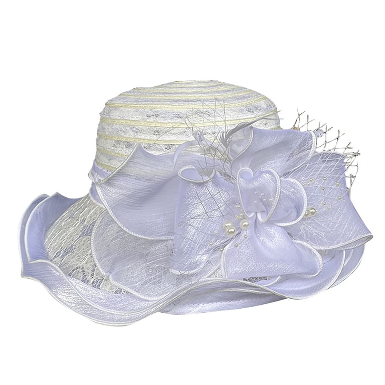 FUNUONY Women Party Church Derby Top Hats Organza Sun Visor 