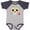Baseball Heather and Navy, variant on DÃ­a De Los Muertos Skull with Flower Boys or Girls Baby Bodysuit