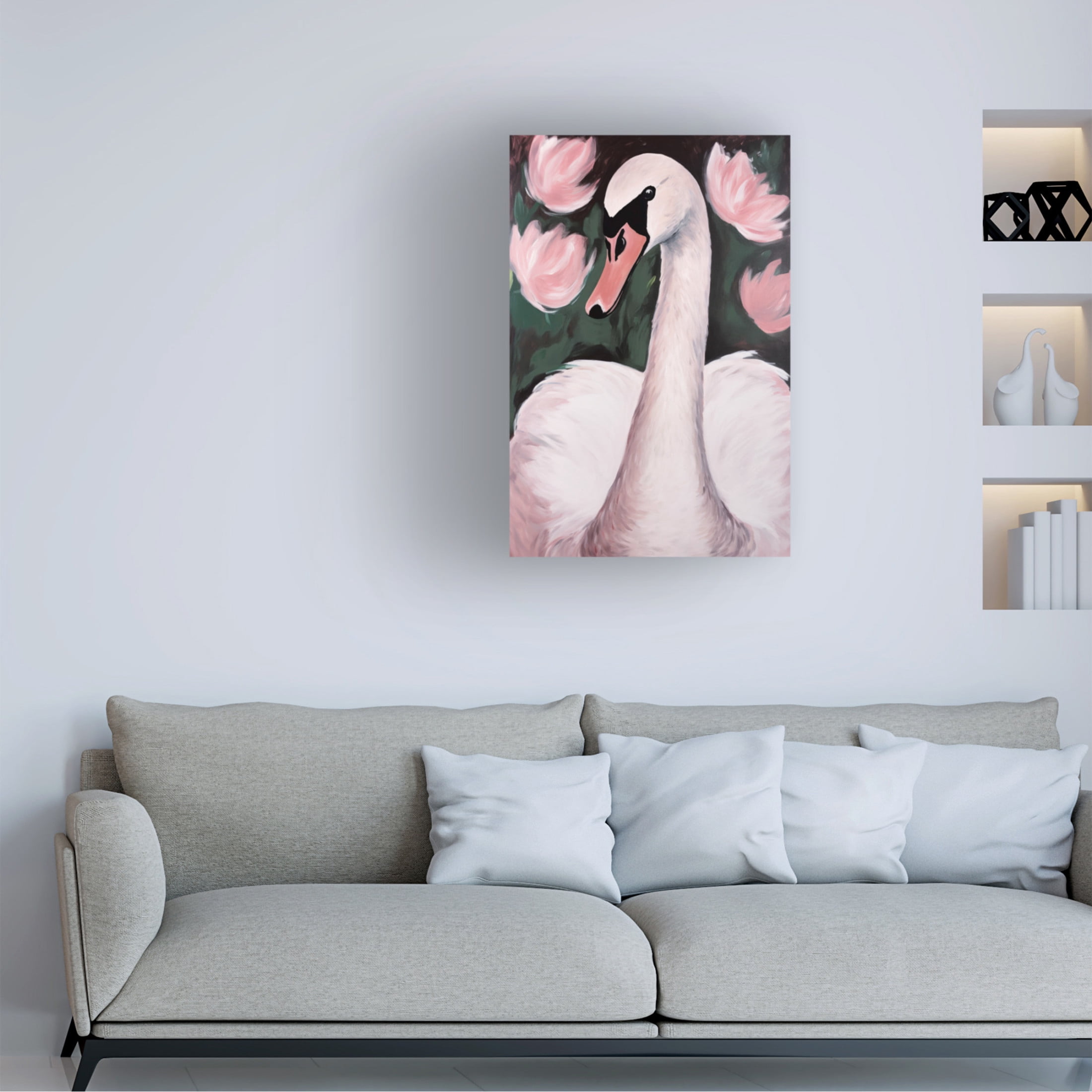 Trademark Fine Art Treechild Swan In The Pond Canvas Wall Art