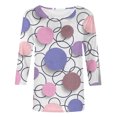 thumbnail image 5 of WEAIXIMIUNG T-Shirt d'Été Mode Décontractée à Rayures Colorées Manches 3/4 Confortable pour Femmes Saint-Valentin, 5 of 5
