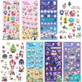 thumbnail image 1 of 6 Sheets Christmas Stickers 3D Puff Foam Sticker Decals - Xmas Tree, Santa Claus, Snowman, Reindeer, Gift Box for Christmas Card, Scrapbook, Album, Gift Wrap, DIY Craft Stickers, 1 of 7