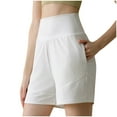 thumbnail image 2 of LEBONYARD Shorts for Women Plus Size,Women's Casual Shorts for Comfortable Wear,Women's Summer Solid Pocket High WaistCasual Sports Shorts White XL, 2 of 4