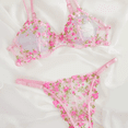 thumbnail image 2 of Pink Lingerie Floral Embroidered Set Sheer, 2 of 6