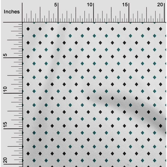 oneOone Georgette Viscose Dark Teal Green Fabric Argyle Check Fabric For Sewing Printed Craft Fabric By The Yard 42 Inch Wide