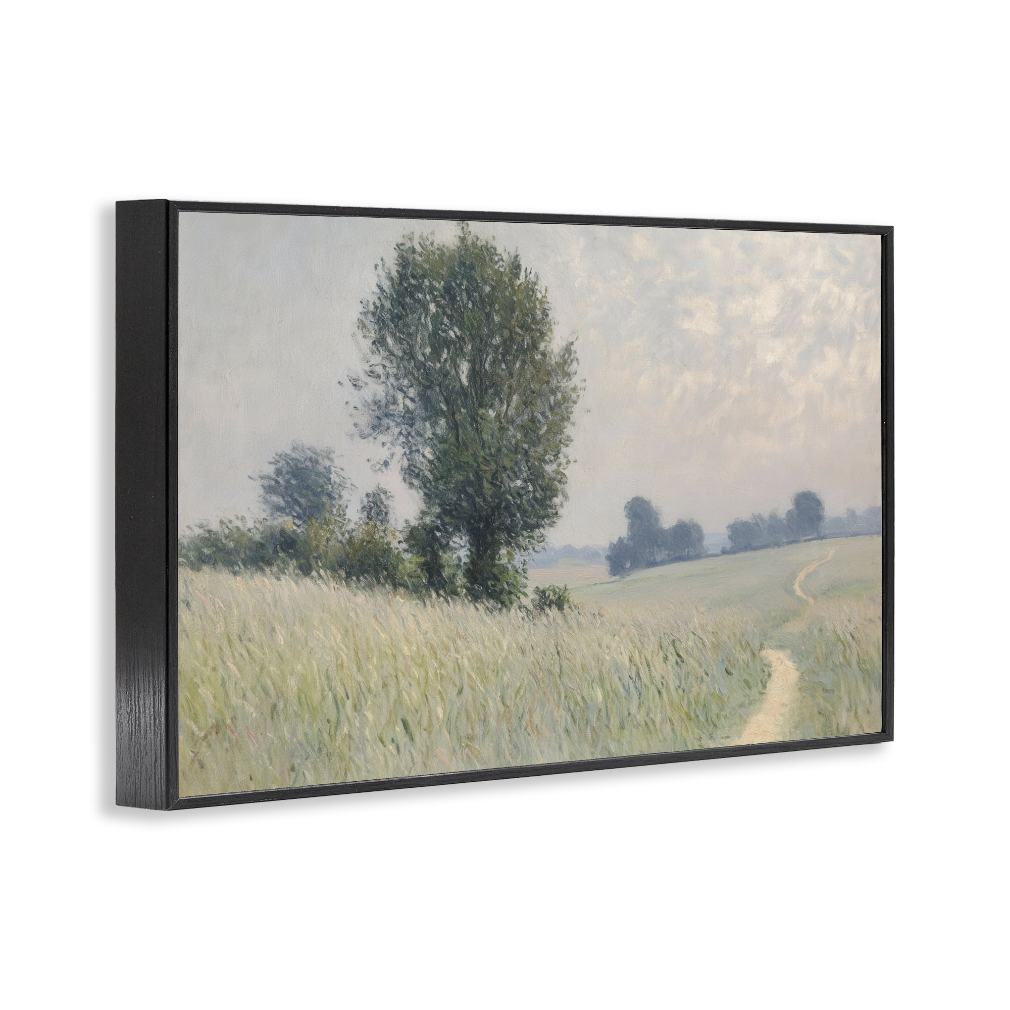 Stupell Industries Tall Grass Path Through Meadow Black Framed Giclee Art, design by Petal Prints Design