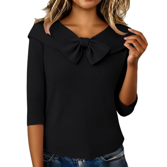 MESSUEN Crew Neck Sweater for Women Long Sleeve Sweaters for Women Baggy Sweater Womens Sweaters Winter Ladies Sweaters for Winter Knit Sweater for Women Black L