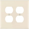 thumbnail image 2 of Placa de pared Leviton, 2 elementos, 2 dúplex, nailon Midway, color almendra claro, 2 of 2
