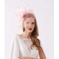 thumbnail image 5 of Women Derby Church Hat Organza Flower Wedding Tea Party Fascinator Hat Wide Brim Sun Hat, 5 of 5