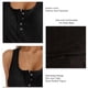 thumbnail image 4 of Top sin mangas acanalado con botones, cuello redondo, delgado, suave, informal, con botones delanteros, chaleco de verano acanalado para mujer, negro, M, 4 of 5