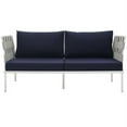 thumbnail image 3 of Afuera Living Patio Loveseat in Navy and White, 3 of 5
