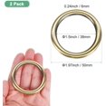 thumbnail image 3 of M METERXITY 2-Pack Metal O Rings 1 1/2 Inch Inner Diameter Stainless Steel O Rings Wreath Floral Smooth Round Rings Buckle Loop Ring for DIY/Purse/Bag/Collar/Leather [Brushed Brass], 3 of 6