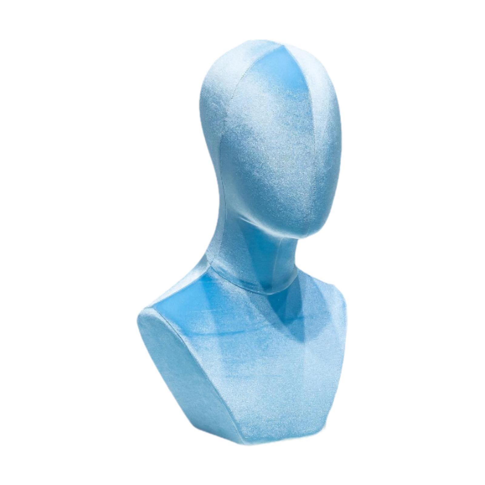 TOOYFUL Display Stand Versatile Mannequin Head Model for Hats Headband Headphone Light Blue