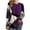 Z#1 Purple, variant on Womens Tunic Tops Shirts Dressy Casual Long Sleeve Pullover Cute Colorblock Patchwork Print Lose Fit Blouses Crew Neck T-Shirt