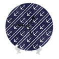 thumbnail image 5 of Wall Clock, White anchors diagonal cords navyblue Wall Clocks Battery Operated Silent Kitchen Office Wall Clock Decorative, Wall Clock for School Classroom Living Room Bedroom Home Decor, 5 of 7