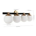 thumbnail image 4 of JONATHAN Y Modernist Globe 34" 4-Light Metal/Frosted Glass Modern Contemporary LED Vanity, Brass Gold/Black, 4 of 9