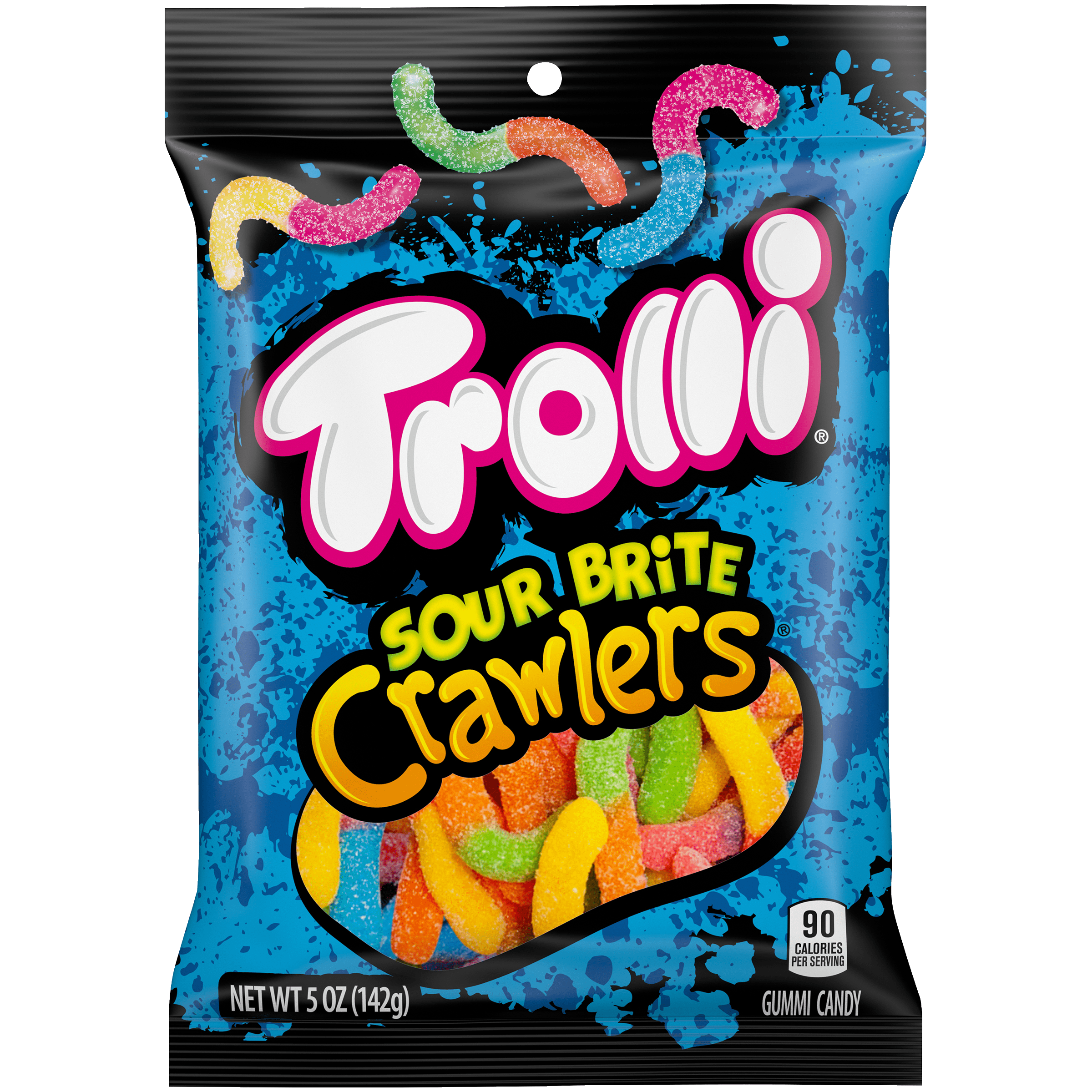 Trolli Sour Brite Crawlers Gummy Candy, Fruit Flavored, 5 oz