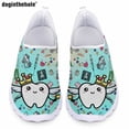 thumbnail image 1 of Doginthehole - Zapatos planos informales para mujer, nuevos, con estampado de dientes de dibujos animados Kawaii, de malla transpirable, ligeros, sin cordones, regalo, 1 of 5