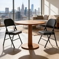 thumbnail image 2 of YLGJ Metal Folding Chairs Set of 2, PU Padded Stackable Black, 2 of 7