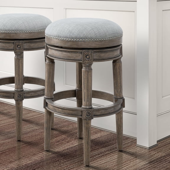 Chapman 31"H Backless Swivel Bar Stool, Weathered Gray