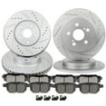 thumbnail image 1 of CCIYU Front Rear Drilled Slot Brake Rotors + Ceramic Pads fit for 2009-2010 for Pontiac Vibe,2009-2011 2014-2019 for Toyota Corolla,2009-2013 for Toyota Matrix, 1 of 5