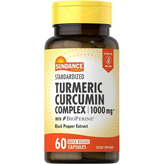 Turmeric Curcumin Complex 1000mg | 60 Capsules | With BioPerine for Men and Women | by Sundance