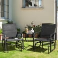 thumbnail image 2 of Patiojoy Patio Double Rocking Chair Outdoor 2-Seat Swing Glider Chair W/ Center Table & Umbrella Hole Black, 2 of 10