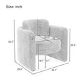 thumbnail image 4 of Modern Accent Armchair Barrel Chair, Unique U-Shape Chair Side Chair with Curved Backrest, Upholstered Single Sofa Chair Club Chair, for Living Room/Bedroom/Lounge, Warm Grey, 4 of 9
