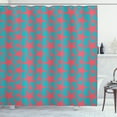 thumbnail image 1 of Nautical Shower Curtain, Starfishes Pattern Hand Drawn Marine Wildlife Design Ocean Fauna Illustration, Fabric Bathroom Set with Hooks, 69W X 84L Inches Extra Long, Teal and Coral, by Ambesonne, 1 of 3