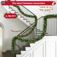 thumbnail image 5 of Yexmas 9ft Large Christmas Garland, Multi-Purpose Xmas Wreath with 45 LED Lights, Decorated with Pinecones, Berry Clusters, Battery Operated, 5 of 9