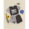 thumbnail image 6 of Aojekbee Baby Boys Girls Summer Outfits Fuzzy Letter Embroidered Contrast Color Short Sleeve T-Shirts Tops and Shorts 2Pcs Clothes Set, 6 of 10