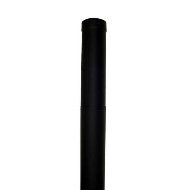 Lindemann 345508 Heat Fab 8 Inch Adjustable 38 - 70 Inch Black Stovepipe - 22 Ga.