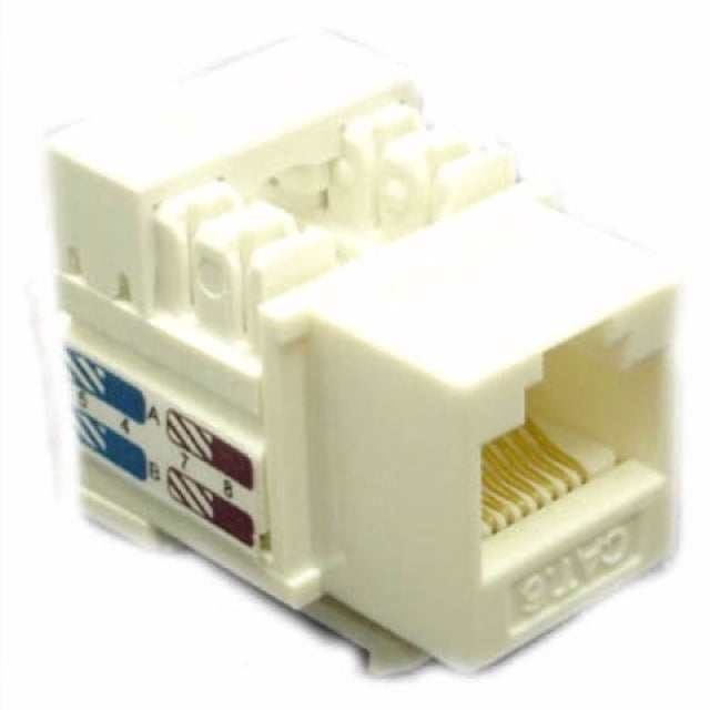 KJ8-B-C6-WHITE - KEYSTONE JACK CAT6 WHT 110 (10 pcs/pkg)