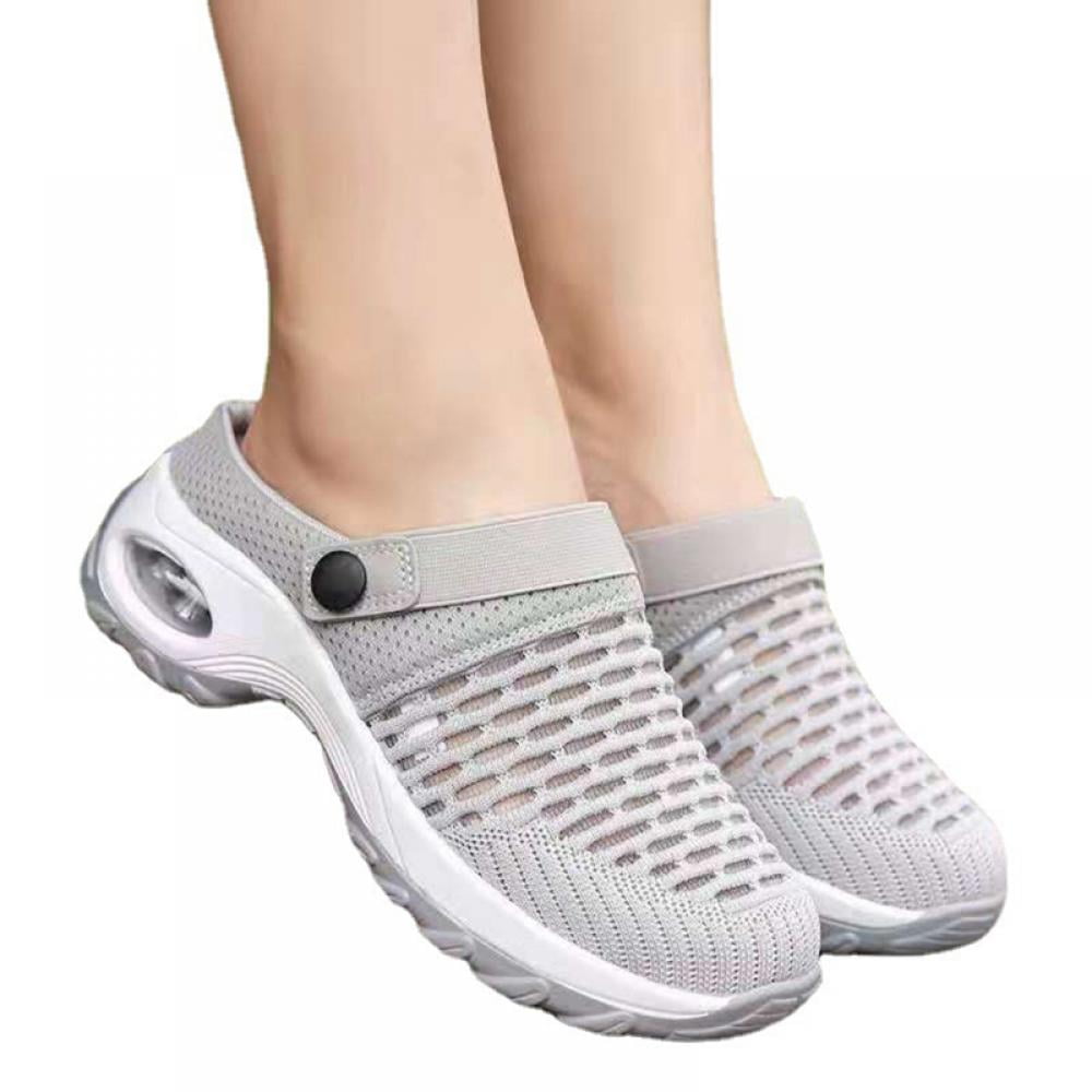 Blue,42 Women's Breathable Casual air Cushion Slip-on Shoes Mesh Shoes Summer Sandals Heighten Air Cushion Soft 