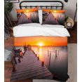 thumbnail image 3 of 3D Sunset Sky Sea Trestle Funda nórdica Juego de cama Funda nórdica Fundas de almohada 8, 3 of 3
