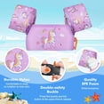 thumbnail image 3 of Brazalete de natación MoKo para niños de 9 a 14 a 18 a 23 kg, color morado y unicornio, 3 of 6