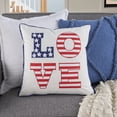 thumbnail image 2 of Holiday Pillows Love Americana 18" x 18" White Indoor Throw Pillow, 2 of 5