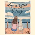 thumbnail image 1 of Life Is Better With A Wagging Tail - Dog Personalized Custom Blanket - Gift For, 1 of 6