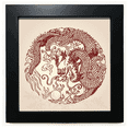 thumbnail image 1 of Chinese Dragon Animal Circle Portrait Black Square Frame Picture Wall Tabletop, 1 of 3