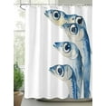 thumbnail image 2 of Fsddascl Blue Fish Shower Curtain Set - 60" x 72" Washable Bathtub Curtain with 12 Hooks, Coastal Ocean Animal Watercolor White Waterproof Fabric Stall Shower Curtains for Bathroom/Bathtub Décor, 2 of 6