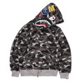thumbnail image 1 of Nueva tendencia tiburón sudadera con capucha estampado de camuflaje algodón casual suelta cremallera chaqueta con capucha para hombres mujeres Xinda, 1 of 2