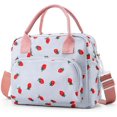 thumbnail image 1 of Sac à Lunch Mignon pour Femmes, Boîte à Lunch Isolée en Velours Côtelé pour le Travail, Sac à Lunch Réutilisable pour Voyage, 1 of 7