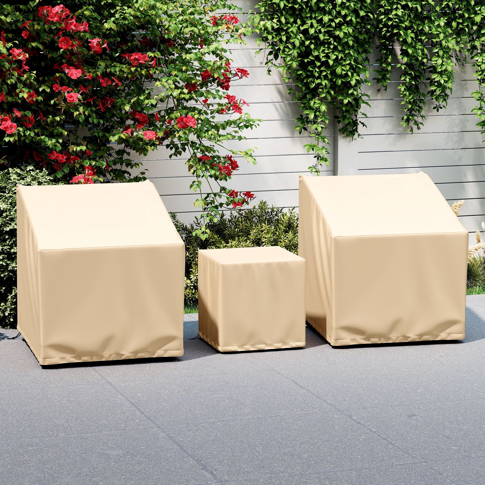 Costway Patio Furniture Covers Waterproof Conversation Covers for 3 PCS Bistro Set