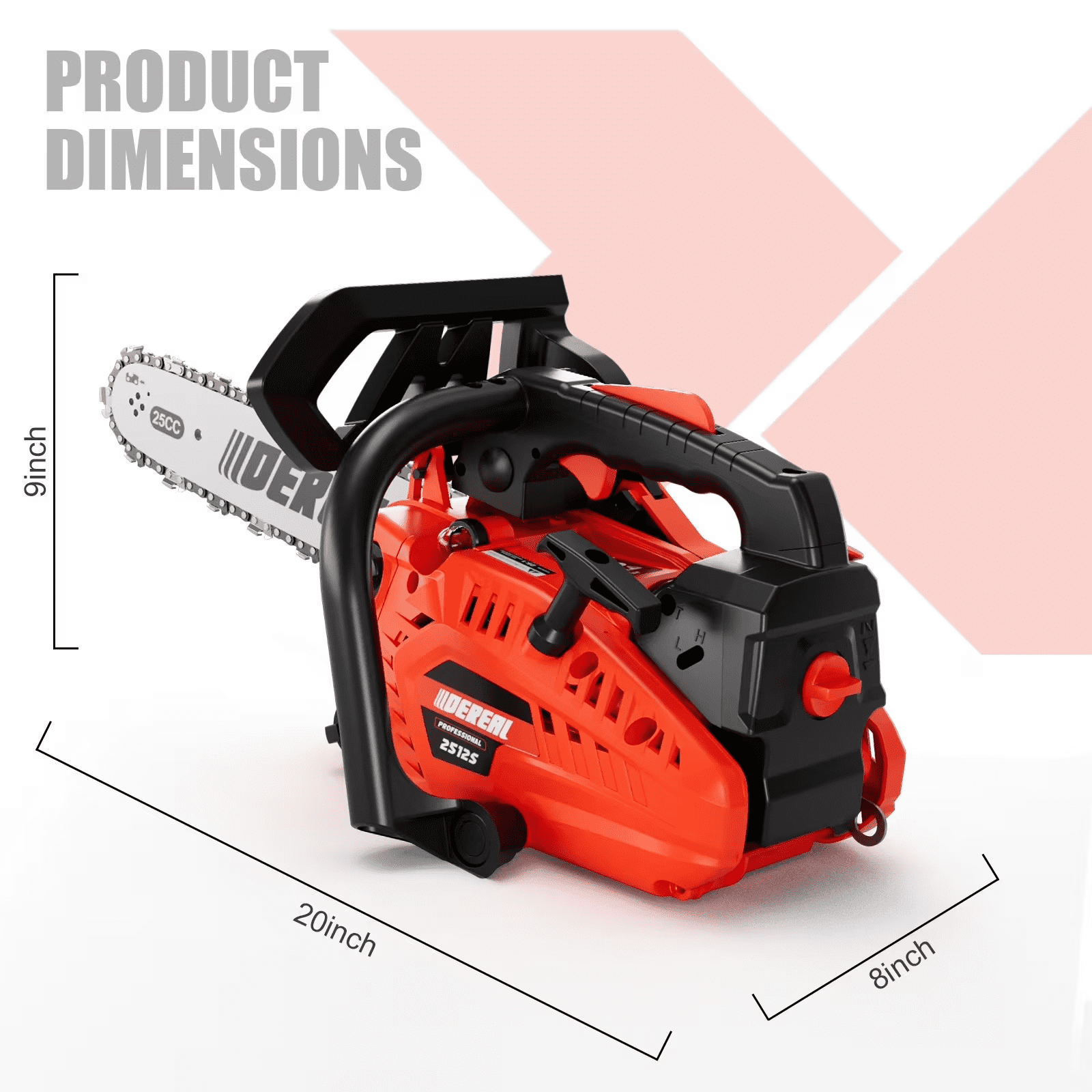 12 in. Professional Chainsaw 25.4 CC 2-Cycle Lightweight One-Hand Chainsaw