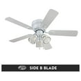 thumbnail image 7 of Xayoca Ceiling Renton 42" White Indoor Fan with Clear 3 Light LED Multi Arm E26/B11 Bulb and Pull-Chains, Traditional , 5 Reversible Gray Oak Blades, 51438, 42 Inch, 7 of 7