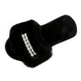 thumbnail image 3 of Slippers for Women Flat Heel Open Toe Casual Home Indoor Outdoor Slides Slippers Winter Fleece-Lined Shoes for Women Black 5.5, 3 of 10